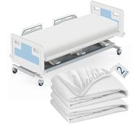2 Pack Hospital Bed Sheets 36" x 80" x 9", Hospital Bed Fitted Sheets for Home & Hospital Care Beds, Soft Hospital Bed Sheets with Elastic All Around, White