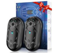 2 Pack Hot Hand Warmers Rechargeable: Reusable Mini Pocket Handwarmers with 20 Hours Heat - 2 in 1 Portable USB Electric Hands Warmer - Winter Warm Gifts for Camping Hunting Outdoor Sports - Black