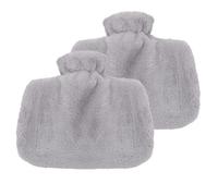 2-Pack Hot Water Bottle with Soft Fleece Cover & Hand Pocket, 1.5L Hot Water Bag Hand Warmer, Hot/Cold Therapy