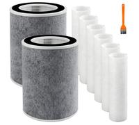 2 Pack HP201 HP202 HP302 Replacement Filter Fit for Shark Air Purifier MAX | 6 Pre-Filters+1 Brush,Fit Shark HP232 HP301 AP1000 HC501 HC502 MAX Clean Sense IQ,Part# HE2FKBASMB,HE2FKBAS,HE2FKPET,HE2FKPRO