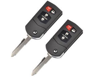 2-Pack HQRP Folding Key Remote Case 4 Buttons for Mazda CX7 CX9 MX5 RX8 04-2013