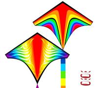 2 Pack Huge Kite for Kids Ages 4-8, Easy to Fly Kites for Children Adults Beginners, Great for Beach Trip Park Family Activities Outdoor Garden Games Birthday Gifts for Girls Boys,Colorful