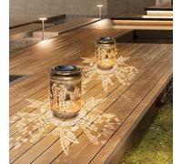 2 Pack Hummingbird Solar Lantern Waterproof, Garden Ornaments Outdoor Decor Birthday Mothers Day Gifts for Women Mum Her Grandma, Metal Solar Lights LED Hanging Lanterns for Patio Lawn Yard