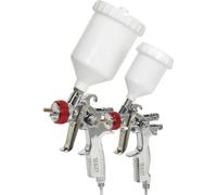 2 PACK - HVLP Gravity Fed Spray Gun / Airbrush Set - Top-Coat & Detail Touch Up