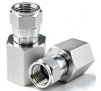 2 Pack Hydraulic Swivel Adapter Straight Fitting, 1/4" NPTF Female × 1/4" JIC 37°-04