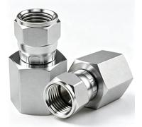 2 Pack Hydraulic Swivel Adapter Straight Fitting, 3/8" NPTF Female × 3/8" JIC 37°-06