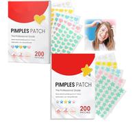 2 Pack Hydrocolloid Acne Patches - 400pcs Heart & Star Pimple Stickers, Fast-Absorbing Blemish Spot Treatment with Cute Vibrant Design, Gentle Waterproof Invisible Dots (Heart & Star)