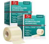 2 Pack Hydrocolloid Roll for Wound Care 2in*11.8ft,Hydrocolloid Bandages Flexible Waterproof Dressing Tape,Bandage Patch for Blisters,Acne,Minor Wounds,Burn,Self-Adhesive & Skin-Friendly
