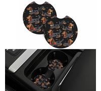 2 Pack I Love My Dog Dachshunds Cup Coaster Universal Automotive Cup Holders 2.7" Waterproof Neoprene Cup Mat Non-Slip Car Coaster for Cup Holder Car Interior Accessories