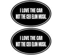 2 Pack I Love The CAR NOT The CEO Sticker -Anti Elon Bumper Decal Elon was Crazy Stickers Funny Regret Musk Decals Cling(Round 6in*4in)