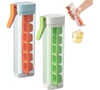 2 Pack Ice Cube Molds, Easy-Release Ice Cubes Maker, One Hand Press Ice Cube Trays for Cocktail, Coffee, Drinks