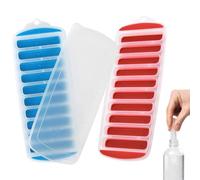 2 Pack Ice Cube Tray,Narrow Water Bottle Ice Stick Tray with Lid,Bottom Silicone Ice Trays for Sports Drinks and Water Bottles Whikskey Cocktails(Random Color)