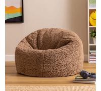 2 Pack Icon Kids Kingston Teddy Berber Fleece Classic Dome Bean Bag, Mocha