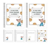 2 Pack If You Give Your Teacher a Cookie Book A4 Large - Teacher Appreciation Gifts, Thoughtful Thank You Book for Teachers Day, Best Teacher Ever Gift
