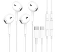 2 Pack In-Ear Headphones for iPhone 16/15 Pro Max Plus, Type C Earbuds with Microphone & Volume Control Nosie Reduction, Earphones HiFi Stere for iPad Pro, Galaxy S23/S22/S21/S20/Ultra Note 10/20