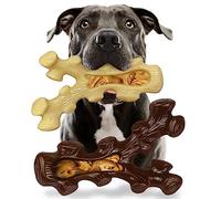 2 Pack Indestructible Dog Chew Toys for Aggressive Chewers,Boredom and Stimulating Best Aggressive Dog Chew Toys for Medium/Large Breed Dogs,Tough Durable Dog Bones for Teeth Cleaning and Training