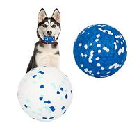 2-Pack Indestructible Dog Toys - High Bounce Rubber Balls, Durable Interactive Training Toys for Small, Medium & Large Dogs - Water, Jump & Fetch Play