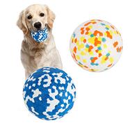 2 Pack Indestructible High Bounce Rubber Dog Balls - Durable Interactive Toy for Small, Medium & Large Dogs - Resistant Teeth Training - Water Jump Fetch Play