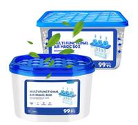 2 Pack Indoor Air Purification Dust Removal Magic Box, Multi-Functional Air Freshener for Home, Air Purifiers 15x10cm (Blue)