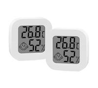 2 Pack Indoor Thermometer Hygrometer, Mini Room Thermometer, Room Thermometer Indoor, Accurate Hygrometer with Clear LCD Display and Face Icons for House, Greenhouse, Baby, Office, Home, Garden