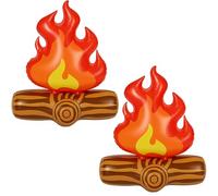 2 Pack Inflatable Camping Games Toys 28*30CM Fake Fire, Fake Flame for Indoor Camping Simulation, Artificial Fire Themed Parties, Backyard Activities, Youths Playtime, Artificial Flames for Fireplace