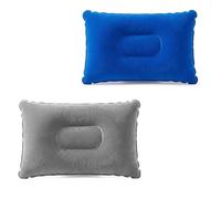 2-Pack Inflatable Camping Pillows, 32 x 20cm, Silver Grey and Royal Blue | Lightweight and Compact When Deflated, Suitable for Travel, Beach Trips, Sun Loungers, Camping Breaks and Outdoor Relaxation
