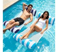 2 Pack Inflatable Pool Floats, 4 In 1 Inflatable Pool Floats Hammock, Swimming Pool Floats Hammock with Inflatable Tanning Pool Water Hammock, Pool Toys Set for Pool Beach Summer Holiday B