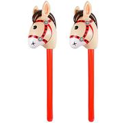 2 Pack Inflatable Stick Horse, EVERMARKET 37 Inches Inflatable Horse Stick Balloons Pony Stick for Christmas Horse Themed Birthday Party Decoration Party Favour Props Inflatable Horse Costume Sticks