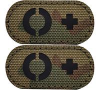 2 Pack Infrared IR Blood Type O+ Positive POS Reflective Patches, Emblem Tactical Morale Military Badges with Hook Loop Fastener Backing