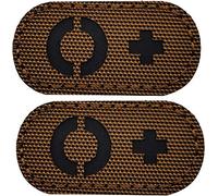 2 Pack Infrared IR Blood Type O+ Positive POS Reflective Patches, Emblem Tactical Morale Military Badges with Hook Loop Fastener Backing