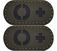 2 Pack Infrared IR Blood Type O+ Positive POS Reflective Patches, Emblem Tactical Morale Military Badges with Hook Loop Fastener Backing
