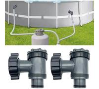 2 Pack Inlet/outlet Valve Compatible With Above Ground Pool Filter Pumps By Coleman, Intex, Bestway