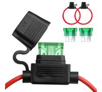 2-Pack Inline Fuse Holder, 16 AWG Waterproof Automotive Holder Copper Wire with 30A Standard Fuses, 32V MINI Blade Fuse-Holders for Car/Truck/Motorbike/Boat