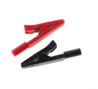 2-Pack Insulated Clip Leads with 2mm Banana Female Connectors for Multimeter, Electrical Testing, Battery Chargers, Solar Pan