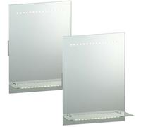 Loops 2 PACK IP44 LED Bathroom Mirror 50cm x 39cm Vanity Light Shelf & Shaver Socket | Size: 50 cm x 39 cm Loops Multicolor 50 cm x 39 cm