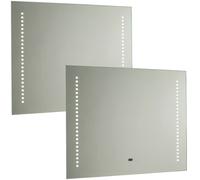 2 PACK IP44 LED Bathroom Mirror 50cm x 60cm Vanity Light IR Switch Shaver Socket