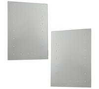 2 PACK IP44 LED Bathroom Mirror 60cm x 45cm Battery Powered Wall Light Switch