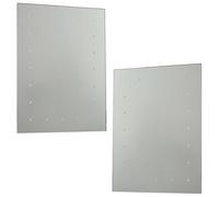 2 PACK IP44 LED Bathroom Mirror 60cm x 45cm Battery Powered Wall Light Switch
