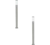 2 PACK IP44 Outdoor Bollard Light PIR Sensor Stainless Steel 1100mm Lamp Post