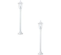 2 PACK IP44 Outdoor Bollard Light White Aluminium Lantern 60W E27 Lamp Post