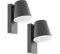 Loops 2 PACK IP44 Outdoor Wall Down Light Anthracite Zinc Plated Steel 10W E27 in Metallics Loops Metallics