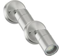Loops 2 PACK IP44 Outdoor Wall Light Stainless Steel 5W GU10 Adjustable Porch Lamp in Metallics Loops Metallics