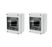 2 Pack IP65 Distribution Box, 5 Module for Enclosure | with Transparent Door, ABS Plastic Electrical Junction Box for Indoor Use, White 152x110x93mm