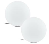 2 PACK IP65 Outdoor Garden Ball Light White Plastic 1x 40W E27 300mm Globe