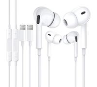 2 Pack iPhone Earbuds with Cable, APPLE MFi Certified In Ear Lightning Earphones Compatible with iPhone 14/13/12/11/8/7/X/Pro/Pro Max iPad, Wired Headphones(Lightning)