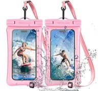TECHGEAR Waterproof Phone Pouch, [2 Pack] IPX8 Floating Case for Swimming, Waterproof Phone Bag with Lanyard Compatible for iPhone 16e 16 15 14 13 12, Samsung Galaxy S25 S24 S23 Ultra A16 A35 A26 etc