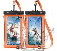 TECHGEAR Waterproof Phone Pouch, [2 Pack] IPX8 Floating Case for Swimming, Waterproof Phone Bag with Lanyard Compatible for iPhone 16e 16 15 14 13 12, Samsung Galaxy S25 S24 S23 Ultra A16 A35 A26 etc