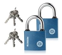 2 Pack Iron Padlock with Keys Heavy Duty Padlock High Security Padlocks, Key Padlock for Doors, Shed, Warehouse, Garage, Office, Cabinets (2, 38mm)