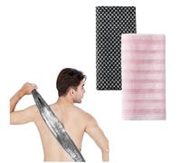 2-Pack Japanese-Style Bath Towels, African exfoliating mesh Sponge, Bath loofah, Long face Towel, Unisex Body Scrub Towel (B)