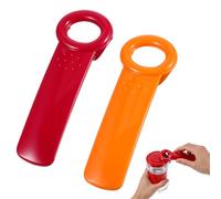 2 PACK Jar Opener, Easy Grip Jar Opener Gripper, Jar Key for Seniors, Arthritis, Carpal Tunnel Sufferers, Durable Plastic Jar Lid Opener（Orange/Rose Red）
